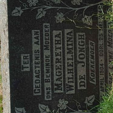 JONGH Mageretha Wilhelmina, de nee KOEKEMOER 1904-1940