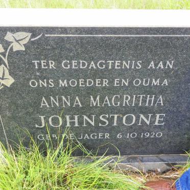 JOHNSTONE Anna Magritha nee DE JAGER 1920-