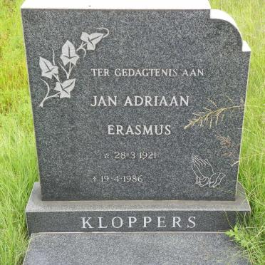 KLOPPERS Jan Adriaan Erasmus 1921-1986