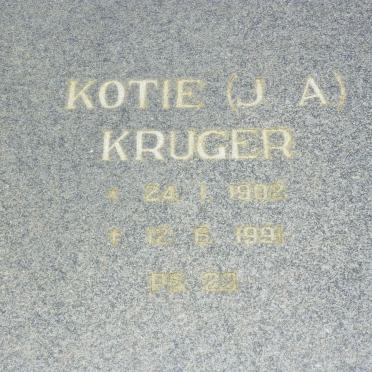 KRUGER J.A. 1902-1991