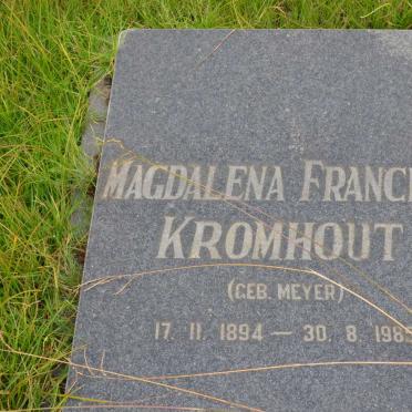 KROMHOUT Magdalena Francina nee MEYER 1894-1985