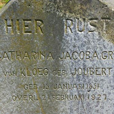 KLOEG Catharina Jacoba Grvn., von nee JOUBERT 1851-1927