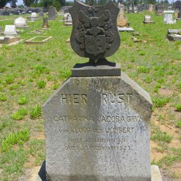 KLOEG Catharina Jacoba Grvn., von nee JOUBERT 1851-1927
