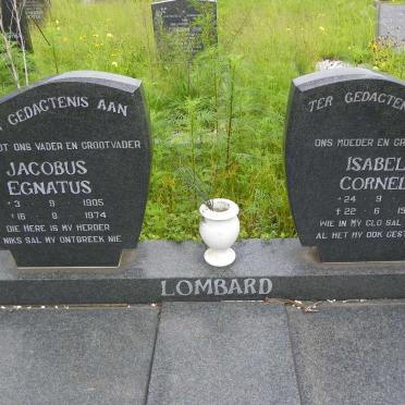 LOMBARD Jacobus Egnatus 1905-1974 &amp; Isabella Cornelia 1907-1993