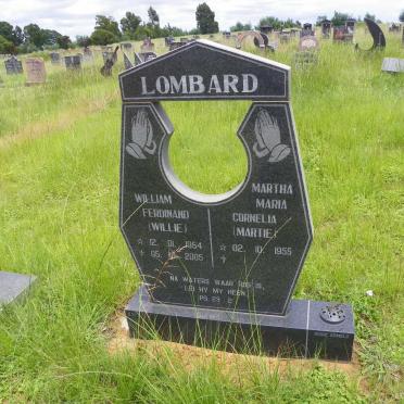 LOMBARD Willem Ferdinand 1954-2005 &amp; Martha Maria Cornelia 1955-
