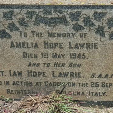 LAWRIE Amelia Hope -1945 :: LAWRIE Ian Hope -1943