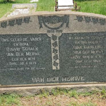MERWE Dawid Schalk, van der 1879-1975 &amp; Anna Christina VILJOEN 18?7-19??