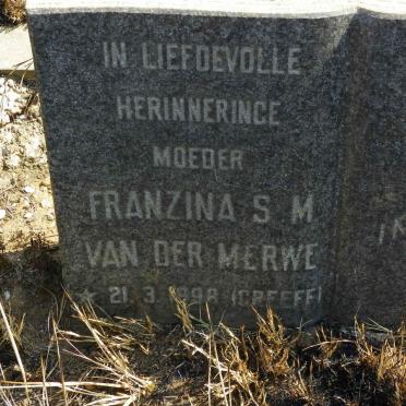 MERWE Franzina S.M., van der nee GREEFF 1898-