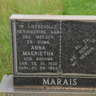 MARAIS Anna Magrietha nee BOTHMA 1930-1983