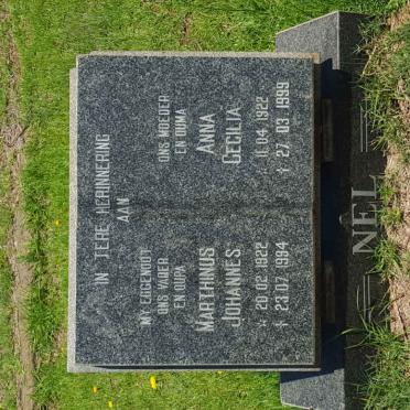 NEL Marthinus Johannes 1922-1994 &amp; Anna Cecilia 1922-1999