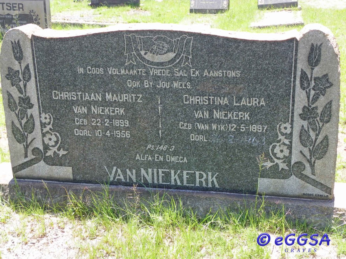 NIEKERK Christiaan Mauritz, van 1899-1956 &amp; Christina Laura VAN WYK 1897-1963