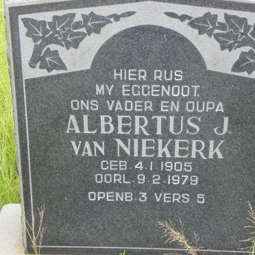 NIEKERK Albertus J., van 1905-1979