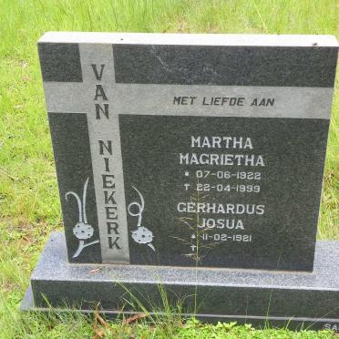 NIEKERK Gerhardus Josua, van 1921- &amp; Martha Magrietha 1922-1999