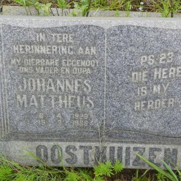 OOSTHUIZEN Johannes Mattheus 1929-1988
