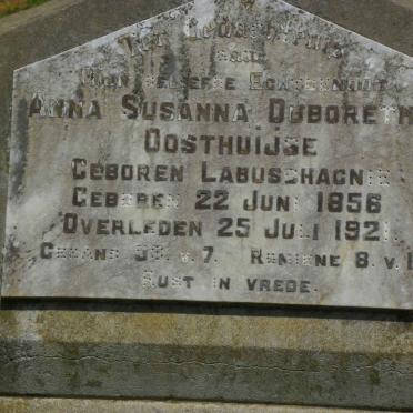 OOSTHUIJSE Anna Susanna Duboretha nee LABUSCHAGNIE 1856-1921