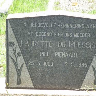 PLESSIS Laurette, du nee PIENAAR 1900-1945
