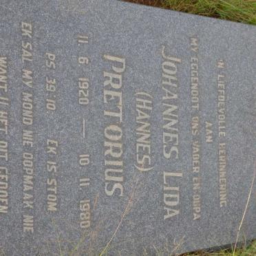PRETORIUS Johannes Lida 1920-1980