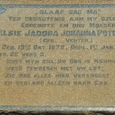 POTGIETER Elsie Jacoba Johanna nee VENTER 1872-1944