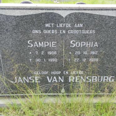 RENSBURG Sampie, Janse van 1906-1990 &amp; Sophia 1912-1989