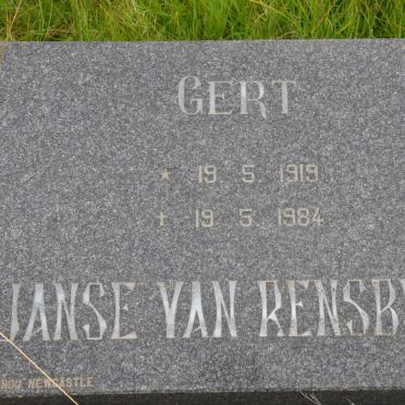 RENSBURG Gert, Janse van 1919-1984