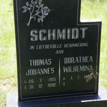 SCHMIDT Thomas Johannes 1915-1992 &amp; Dorathea Wilhelmina 1933-