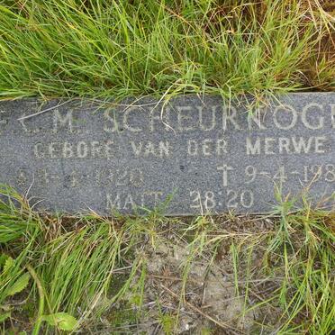 SCHEURKOGEL C.J. 1921 -1974 &amp; F.C.M. VAN DER MERWE 1920-1982