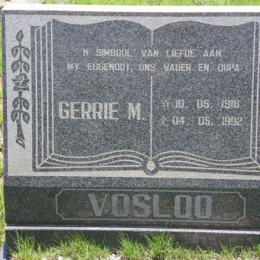 VOSLOO Gerrie M. 1918-1992