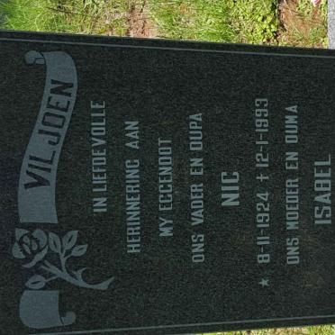 VILJOEN Nic 1924-1993 &amp; Isabel 1937-2000