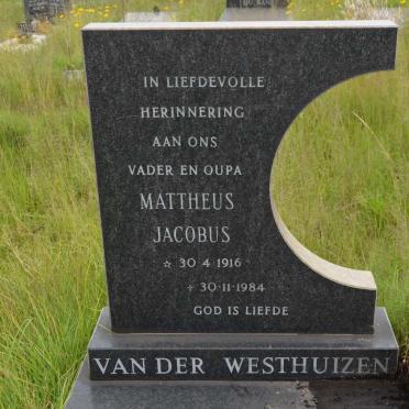 WESTHUIZEN Mattheus Jacobus, van der 1916-1984