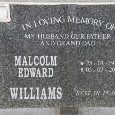 WILLIAMS Malcolm Edward 1937-2006
