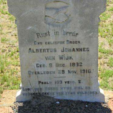 WIJK Albertus Johannes, van 1882-1916