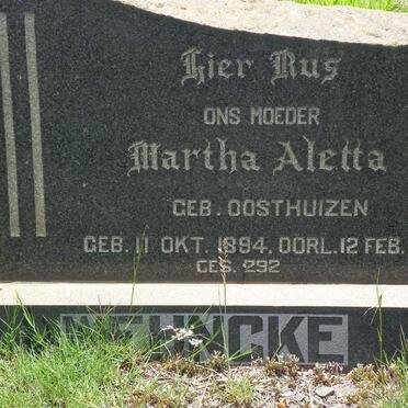 WEHNCKE Abraham Hermanus 1888-1959 &amp; Martha Aletta OOSTHUIZEN 1894-1982
