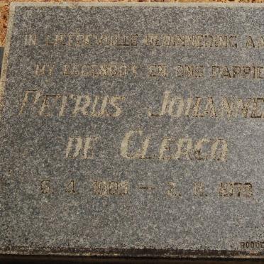 CLERCQ Petrus Johannes, de 1905-1978
