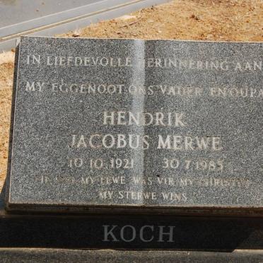 KOCH Hendrik Jacobus Merwe 1921-1985