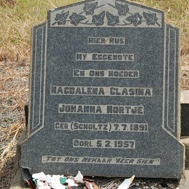 NORTJE Magdalena Clasina Johanna nee SCHOLTZ 1891-1957