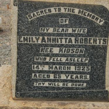 ROBERTS Emily Annitta nee KIDSON -1925