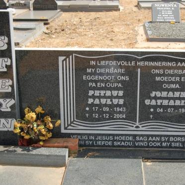 STEYN Petrus Paulus 1943-2004 &amp; Johanna Catharina 1945-
