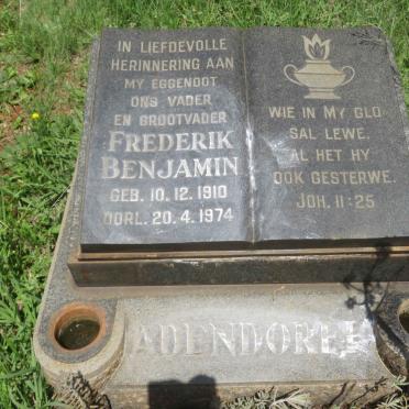 ADENDORFF Frederik Benjamin 1910-1974