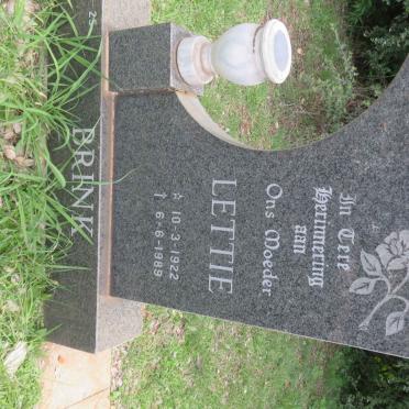 BRINK Lettie 1922-1989