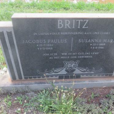 BRITZ Jacobus Paulus 1882-1969 &amp; Susanna Maria 1888-1981