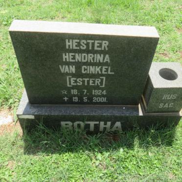 BOTHA Hester Hendrina nee VAN GINKEL 1924-2001
