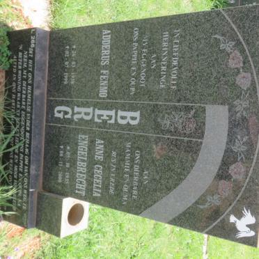 BERG Adderus Fenmo 1938-1999 &amp; Anne Cecelia ENGELBRECHT 1935-2000