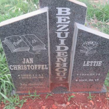BEZUIDENHOUT Jan Christoffel 1932-2012 &amp; Lettie 1934-2019