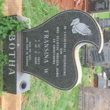 BOTHA Fransina W. 1925-1992