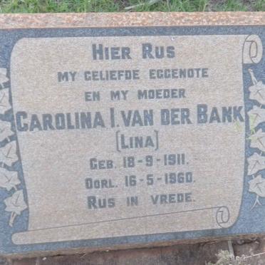 BANK Carolina I., van der 1911-1960