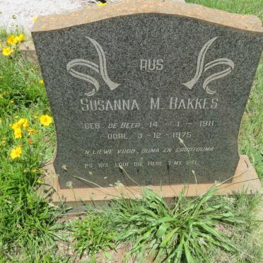 BAKKES Susanna M. nee DE BEER 1911-1975