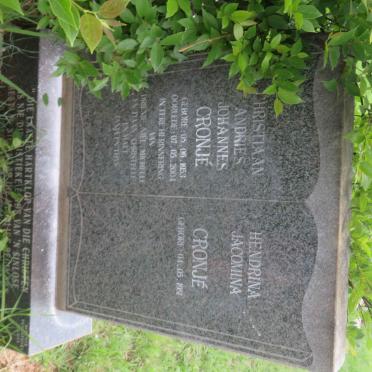 CRONJÉ Christiaan Andries Johannes 1953-2004 &amp; Hendrina Jacomina 1951-