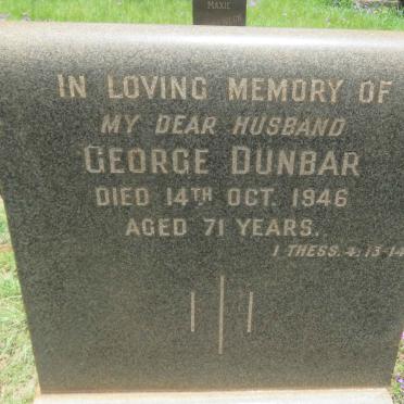 DUNBAR George -1946
