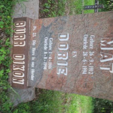 DIXON Mat, BURR 1912-1994 &amp; Dorie 1916-1998