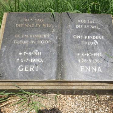 EKSTEEN Gert 1911-1980 &amp; Enna 1912-1992